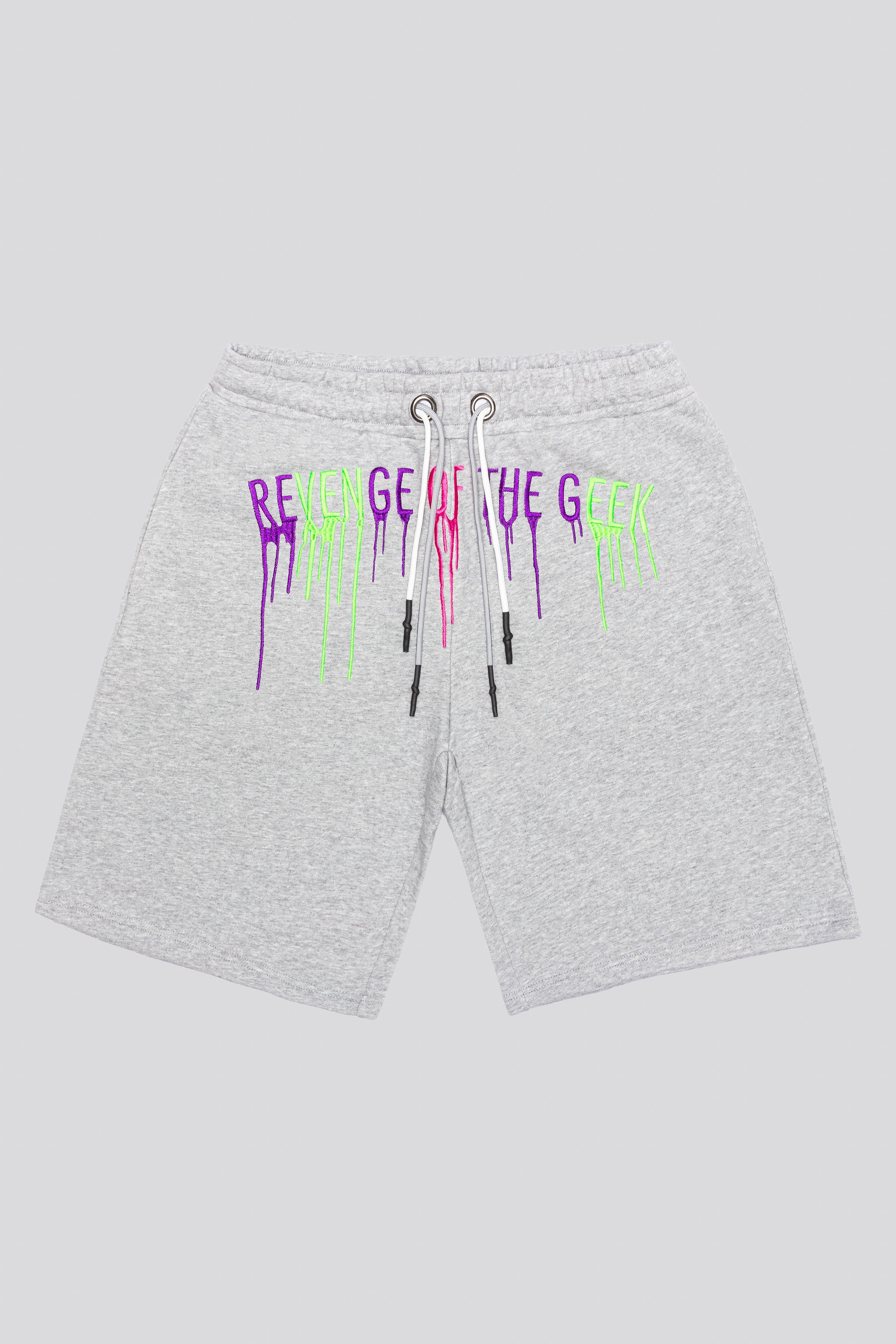 ROTG Graffiti Drip Shorts — Light Grey