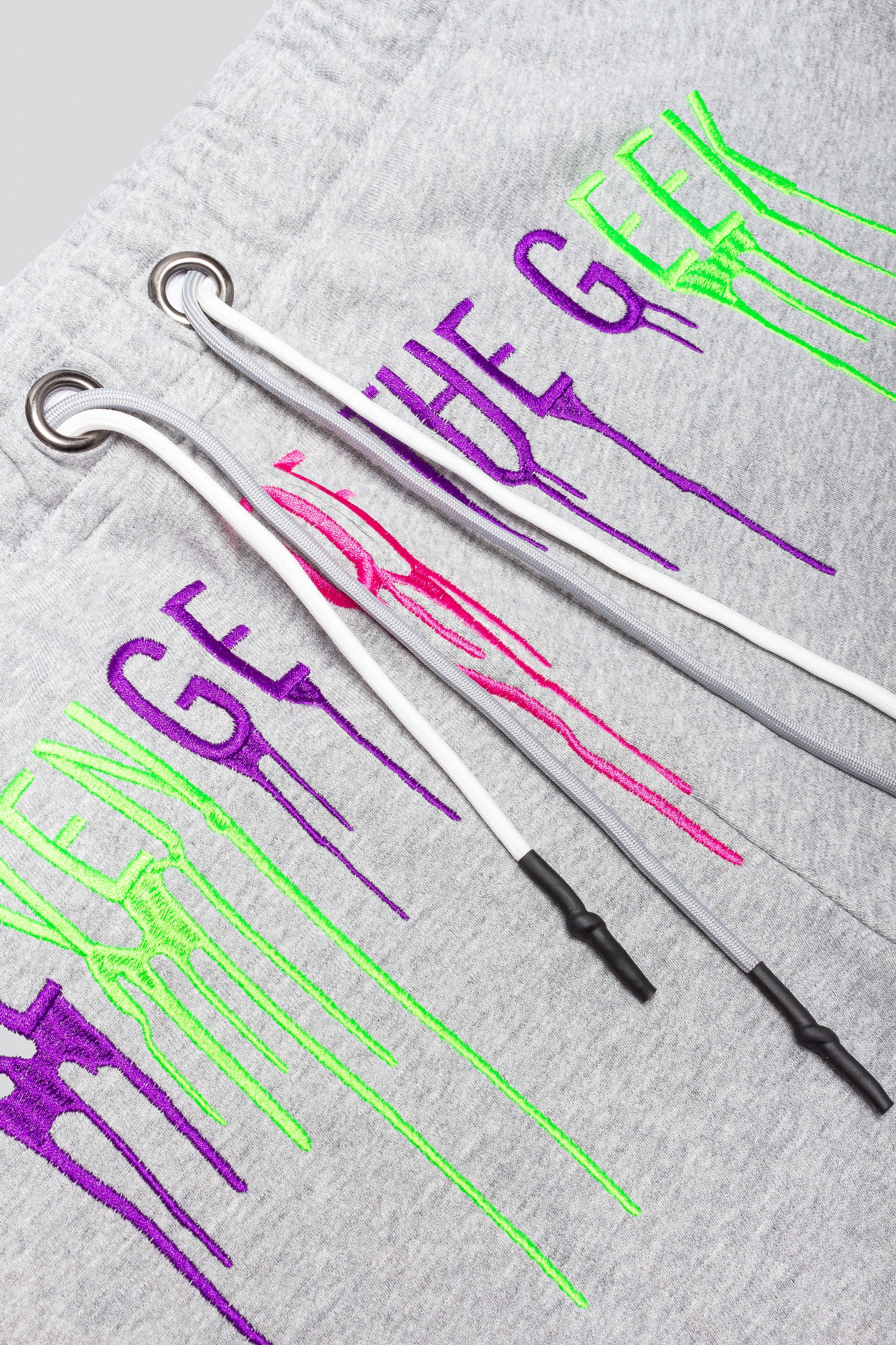 ROTG Graffiti Drip Shorts — Light Grey