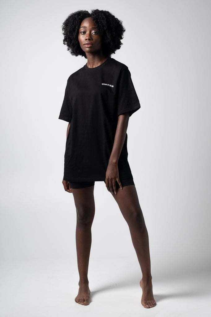 Womens black diamond print t-shirt front